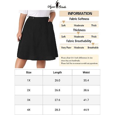 Women's Plus Size Casual Knee A Line Faux Suede Skirts