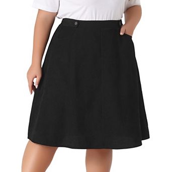 Women's Plus Size Casual Knee A Line Faux Suede Skirts