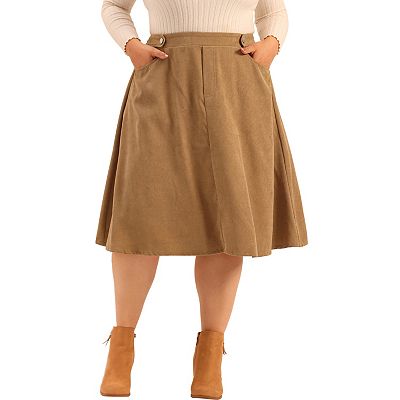 Plus size khaki skirt kohls sale