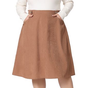 Women's Plus Size Casual Knee A Line Faux Suede Skirts