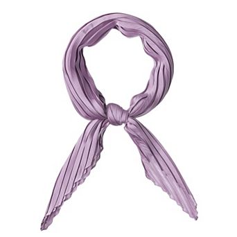 Women's Pleated Rhombus Head Scarf Wrap Scarves Neckerchief Bandana