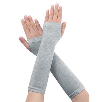 Women's Elastic Fingerless Elbow Length Arm Warmers Gloves