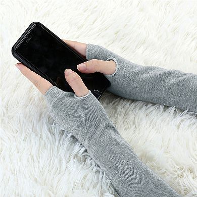 Women's Elastic Fingerless Elbow Length Arm Warmers Gloves