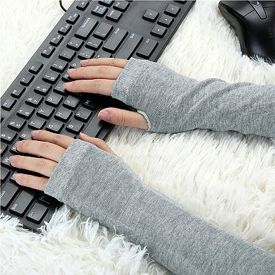 Women's Elastic Fingerless Elbow Length Arm Warmers Gloves
