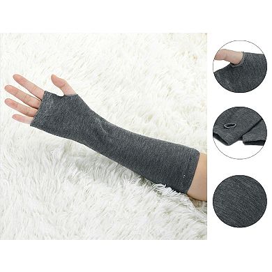 Women's Elastic Fingerless Elbow Length Arm Warmers Gloves