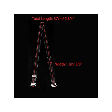 Women's Transparent Strapless Invisible Bra Shoulder Strap 5 Pairs Width 2/5"