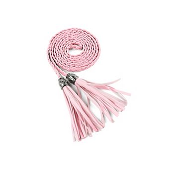 Women's Tassels Braided Skinny Waist Belts 52 in
