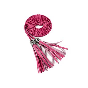 Women's Tassels Braided Skinny Waist Belts 52 in