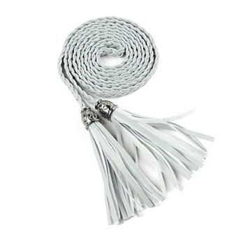 Women's Tassels Braided Skinny Waist Belts 52 in