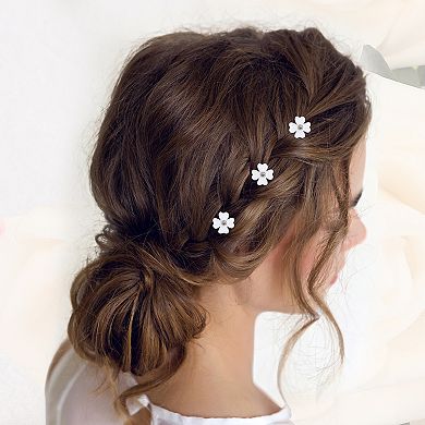 20 Pcs Small Flower Hair Clips Rhinestone Mini Hairpin For Girls