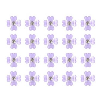 20 pc Small Flower Hair Clips Rhinestone Mini Hairpin For Girls