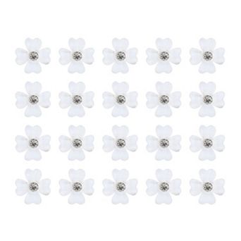 20 pc Small Flower Hair Clips Rhinestone Mini Hairpin For Girls