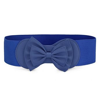 Women's Bowtie Ornament Press Stud Button Cinch Belt One Size