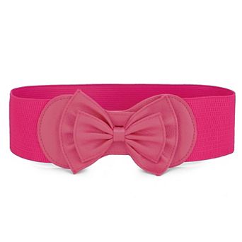 Women's Bowtie Ornament Press Stud Button Cinch Belt One Size