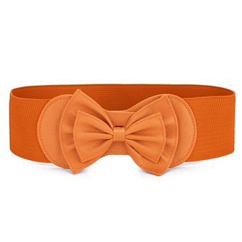Women's Bowtie Ornament Press Stud Button Cinch Belt One Size