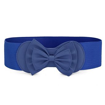 Women's Bowtie Ornament Press Stud Button Cinch Belt One Size