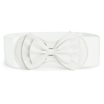 Women's Bowtie Ornament Press Stud Button Cinch Belt One Size