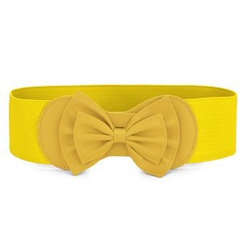 Women's Bowtie Ornament Press Stud Button Cinch Belt One Size