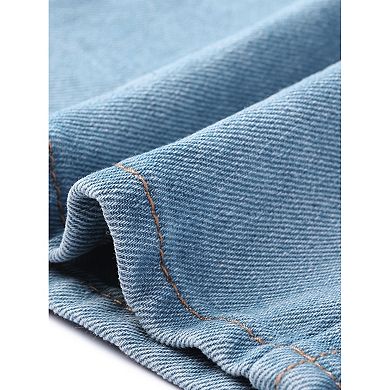 Plus Size Denim Vest For Women Sleeveless V Neck Button Down Jean Waistcoat Jacket