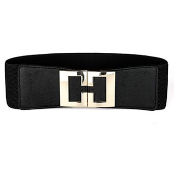 Women's Stretch Waistband Metal Decor Waist Belt