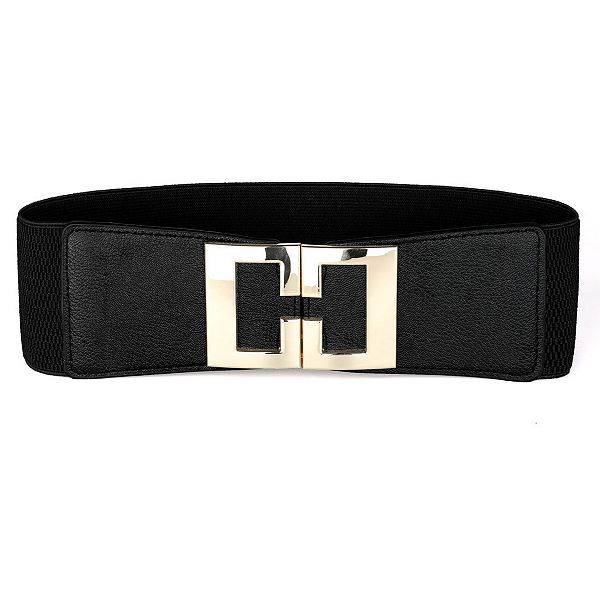 Women's Stretch Waistband Metal Decor Waist Belt