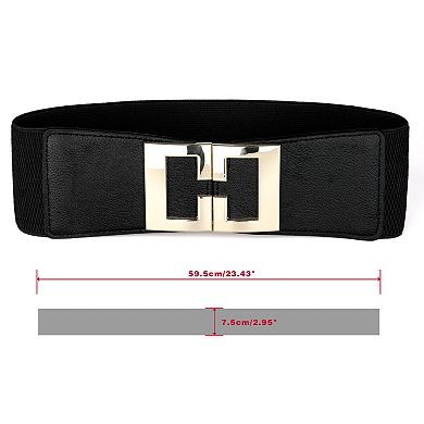 Women's Stretch Waistband Metal Decor Waist Belt