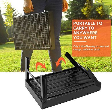Portable Bbq Grill Foldable Charcoal Grill Lightweight Smoker Grill For Camping Picnics Garden
