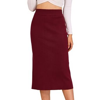 Women's Straight Skirt High Waist Midi Sweater Pencil Skirt