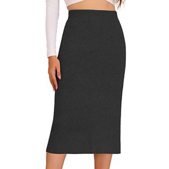 Women's Straight Skirt High Waist Midi Sweater Pencil Skirt