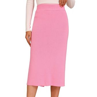Women's Straight Skirt High Waist Midi Sweater Pencil Skirt