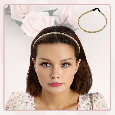 2pcs Twisted Link Chain Shape Metal Mesh Headband Gold Tone Silver Tone 4.92"