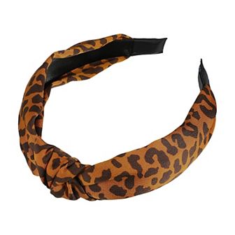 Leopard Pattern Headband Women Elastic Knotted Headbands Accessories Orange