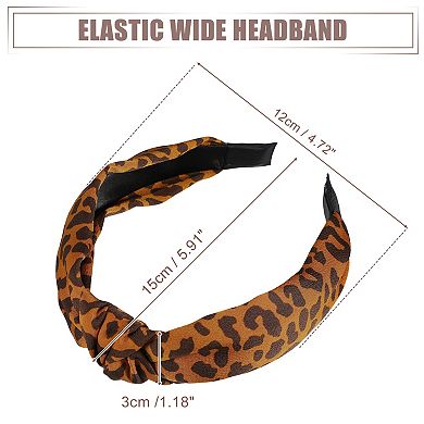 Leopard Pattern Headband Women Elastic Knotted Headbands Accessories Orange