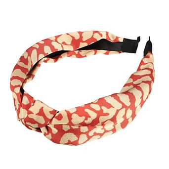 Leopard Pattern Headband For Women Elastic Knotted Headband Accessories Red