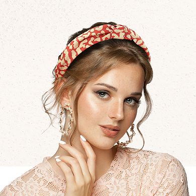 Leopard Pattern Headband For Women Elastic Knotted Headband Accessories Red
