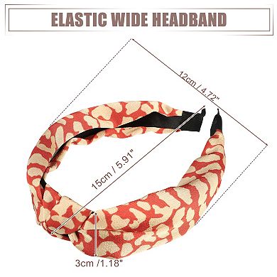 Leopard Pattern Headband For Women Elastic Knotted Headband Accessories Red