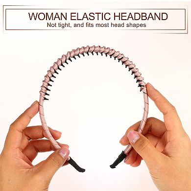 4pcs Teeth Comb Headband Tooth Comb Hair Hoop Pink Purple Light Green Beige