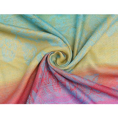 Large Tassel Wrap Floral Gradient Color Scarf For Women