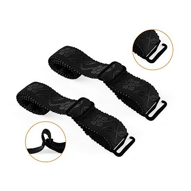 Women's Elastic Band Adjustable Visible Elastic Shoulder Bra Straps 2 Pcs
