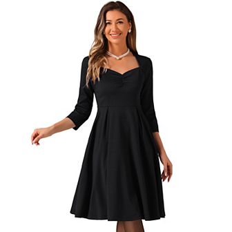 Women's Vintage Sweetheart Neck 1950s Retro Cocktail A-line Dresses