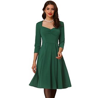 Women's Vintage Sweetheart Neck 1950s Retro Cocktail A-line Dresses