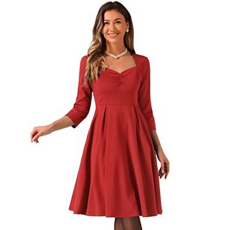 Women's Vintage Sweetheart Neck 1950s Retro Cocktail A-line Dresses