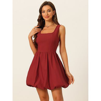 Puffy Square Neck Dress