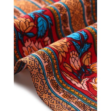 Boho Floral Dresses for Women Summer Spaghetti Strap A-Line Flowy Smocked Maxi Dress