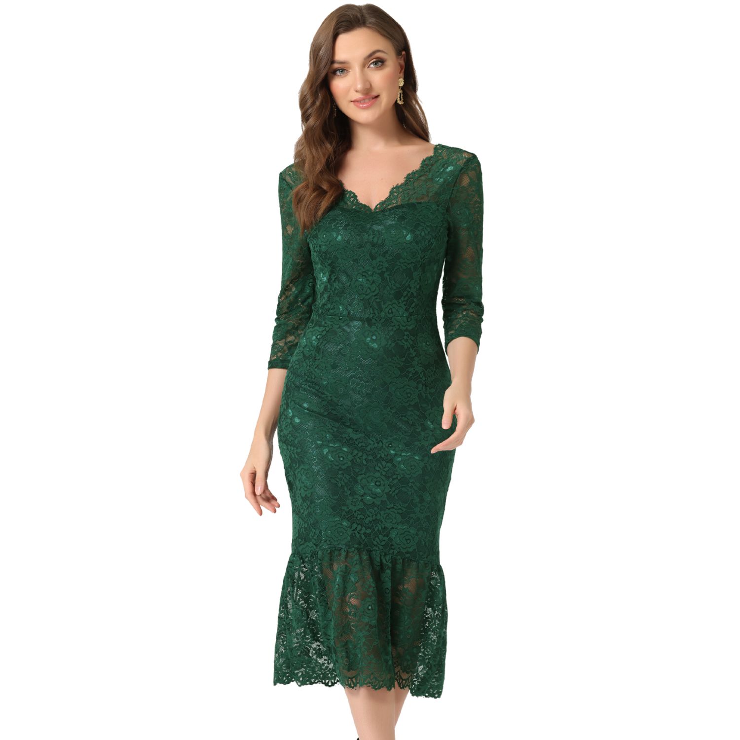 dark green wiggle dress Shop Dark Green Stretch Wiggle Dress