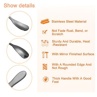 Stainless Steel Stirring Spoon, 6Pcs 10.24-Inch Long Handle Spoon