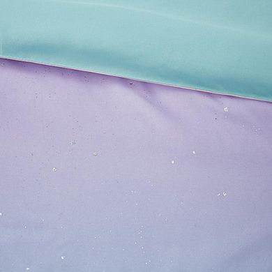 Aqua Glitter Ombre Duvet Cover Set