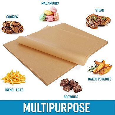 Zulay Kitchen 200 Pcs Parchment Paper Sheets - 12x16 Inch Unbleached Non-stick Baking Paper for Oven