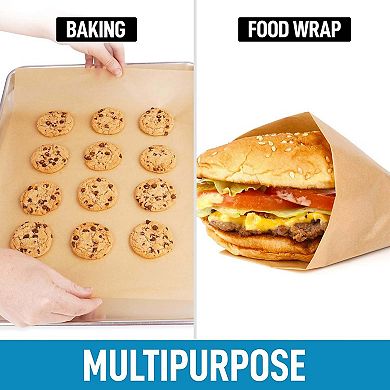 Zulay Kitchen 200 Pcs Parchment Paper Sheets - 12x16 Inch Unbleached Non-stick Baking Paper for Oven
