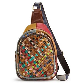 AmeriLeather Woven Crossbody Bag